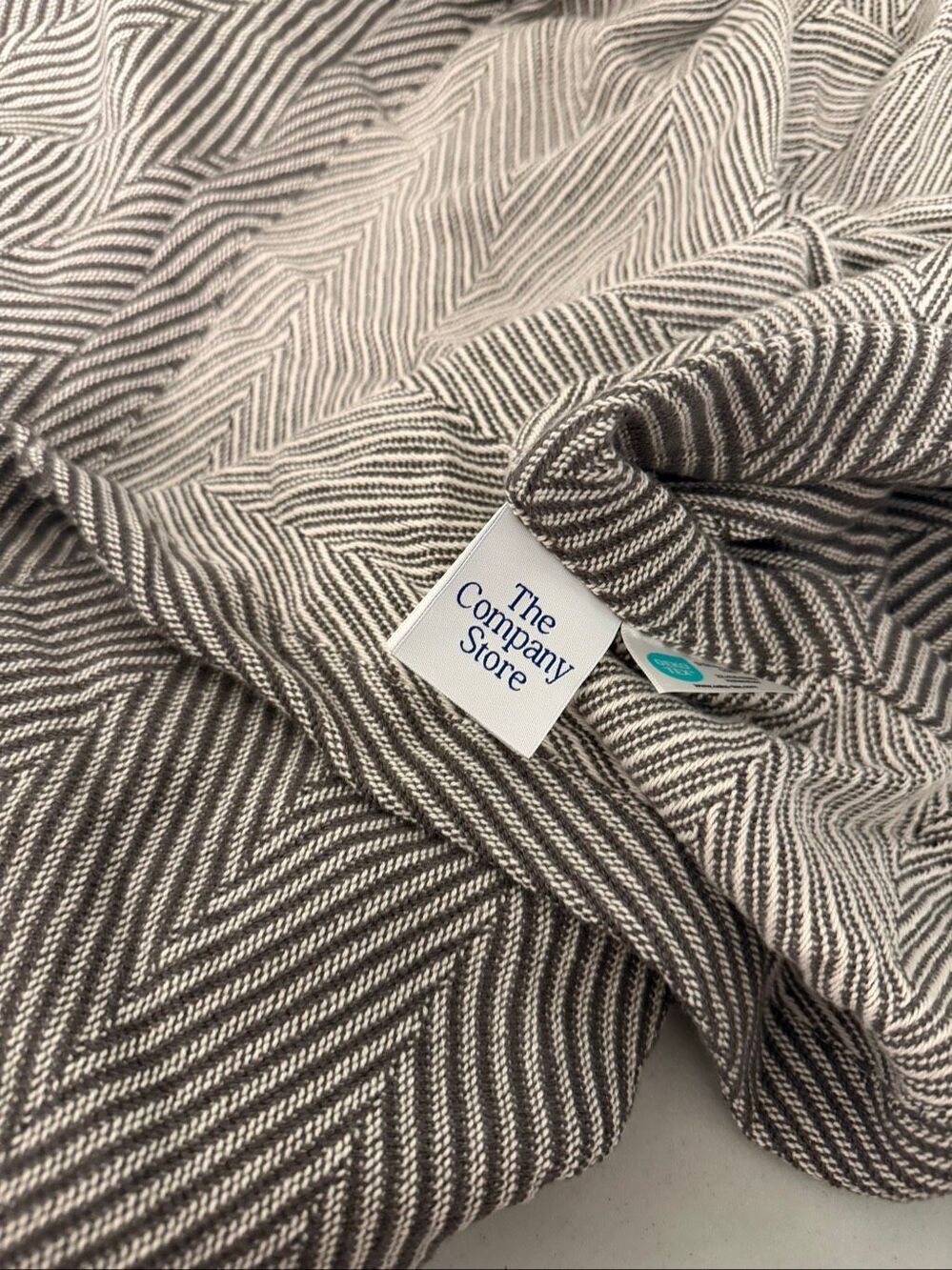 New Company Store Elowen Chevron Gray100% Cotton Woven Blanket, King California